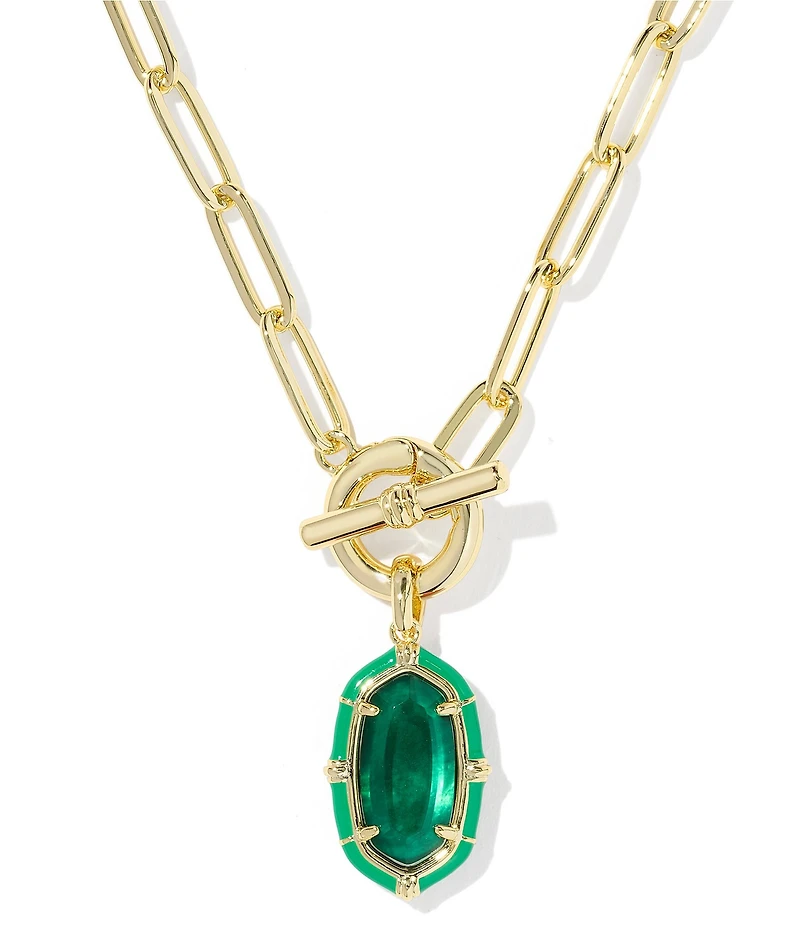 Kendra Scott Elisa Enamel Game Day Link And Chain Short Pendant Necklace
