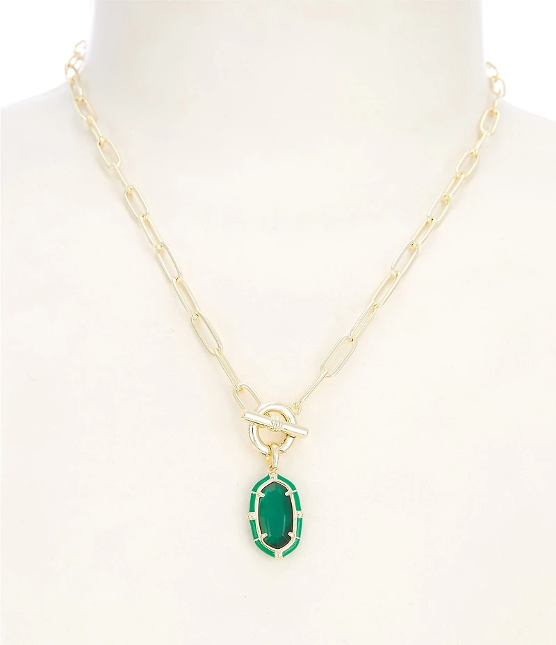 Kendra Scott Elisa Enamel Game Day Link And Chain Short Pendant Necklace