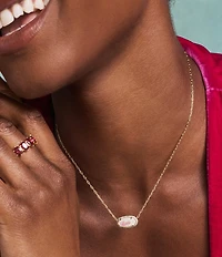 Kendra Scott Elisa Pave Frame Love Script Short Pendant Necklace