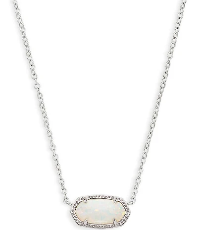 Kendra Scott Elisa Silver Opal Pendant Necklace