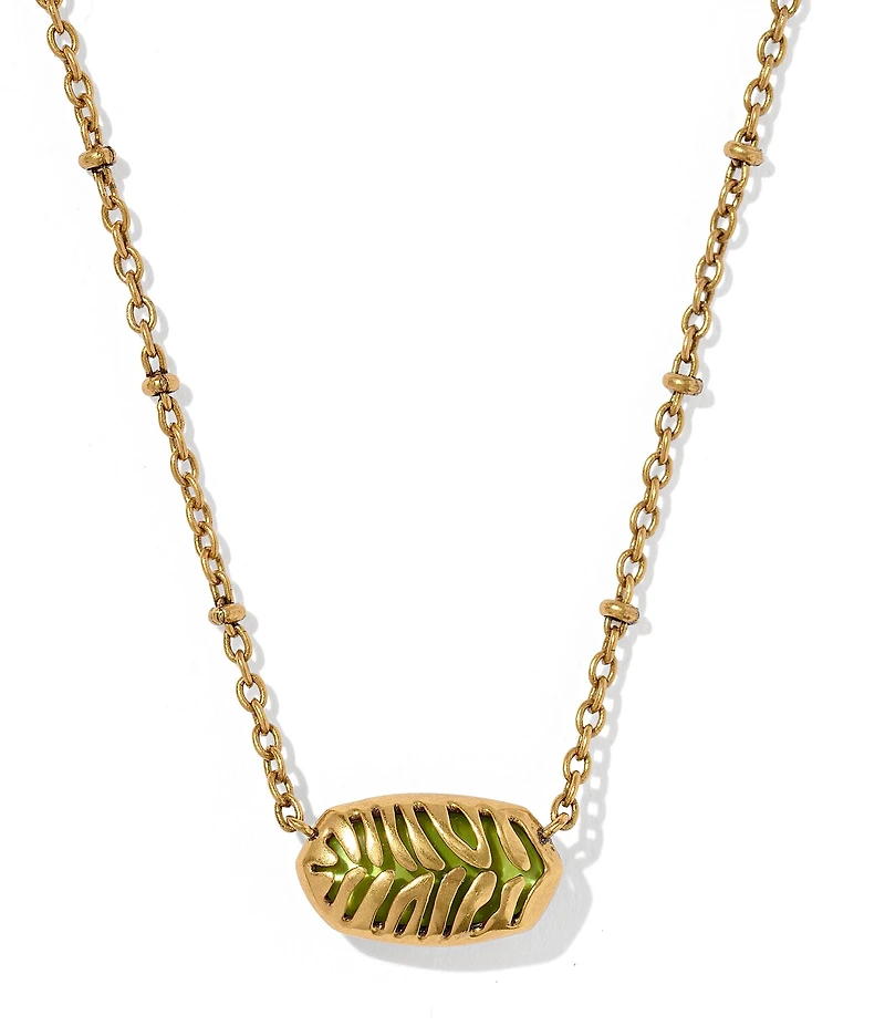 Kendra Scott Elisa Tiger Striped Safari Short Pendant Necklace
