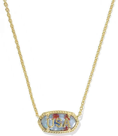 Kendra Scott Elisa U.S.A Americana Short Pendant Necklace
