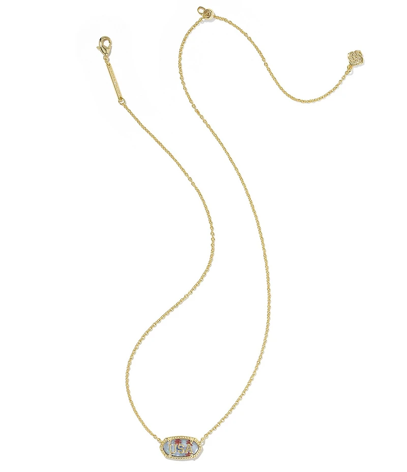 Kendra Scott Elisa U.S.A Americana Short Pendant Necklace
