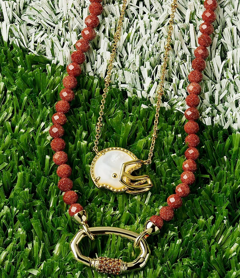 Kendra Scott Football Helmet Short Pendant Chain Necklace