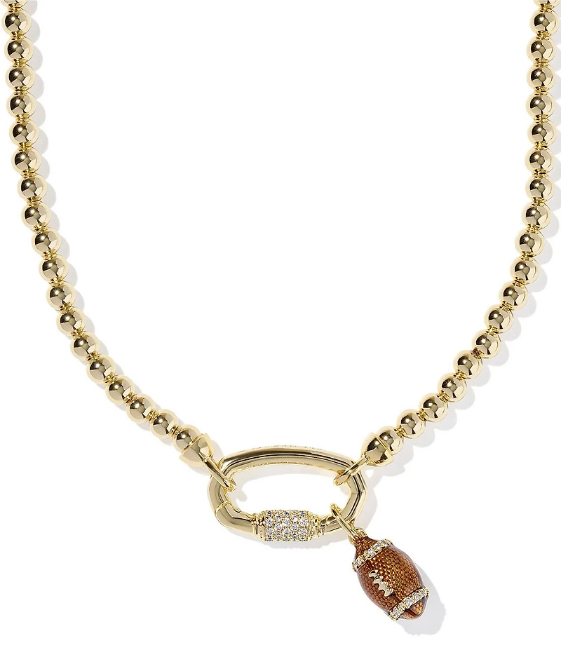 Kendra Scott Football Metal Bead Strand Short Pendant Necklace