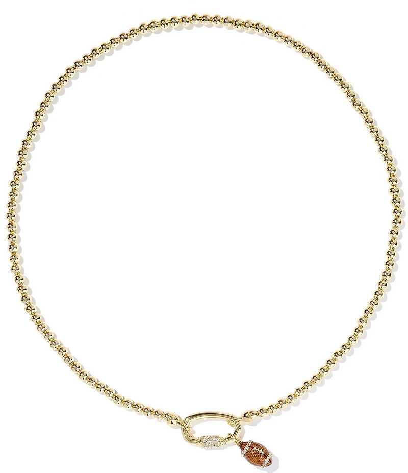 Kendra Scott Football Metal Bead Strand Short Pendant Necklace