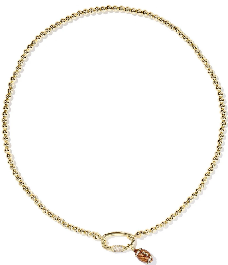 Kendra Scott Football Metal Bead Strand Short Pendant Necklace