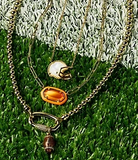 Kendra Scott Football Metal Bead Strand Short Pendant Necklace