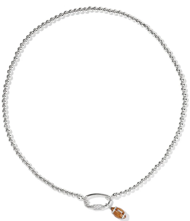 Kendra Scott Football Metal Bead Strand Short Pendant Necklace