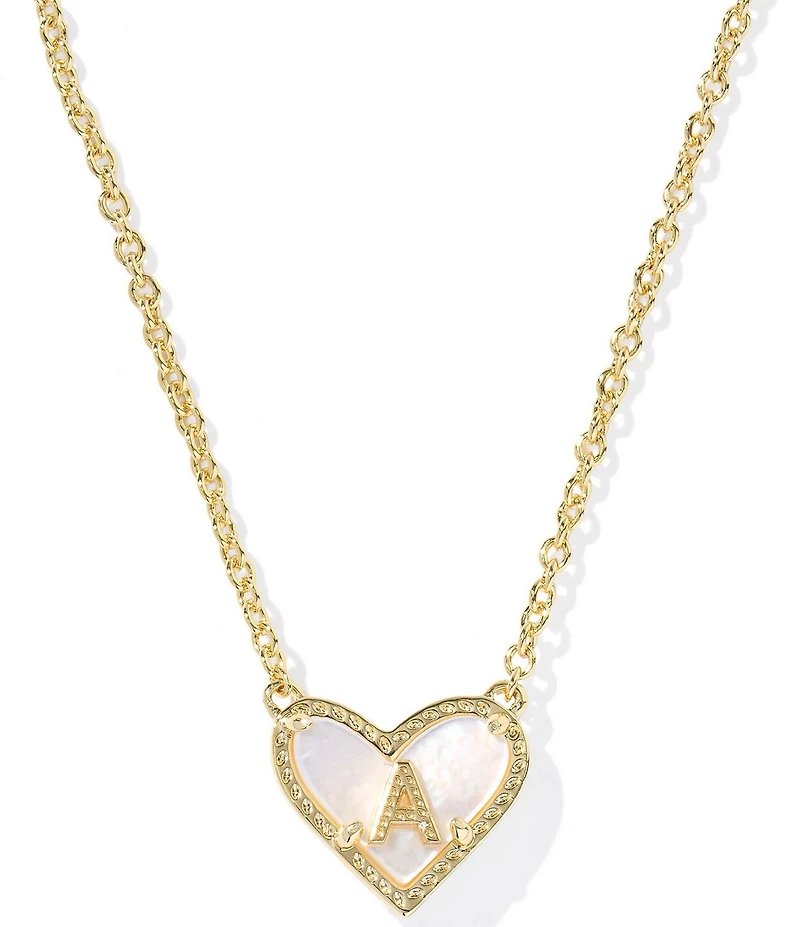 Kendra Scott Heart Letter Gold Short Pendant Necklace