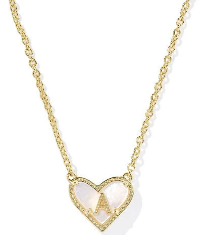 Kendra Scott Heart Letter Gold Short Pendant Necklace