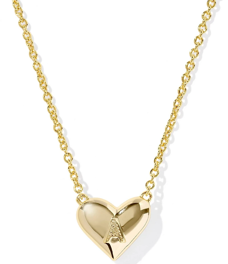 Kendra Scott Heart Letter Gold Short Pendant Necklace