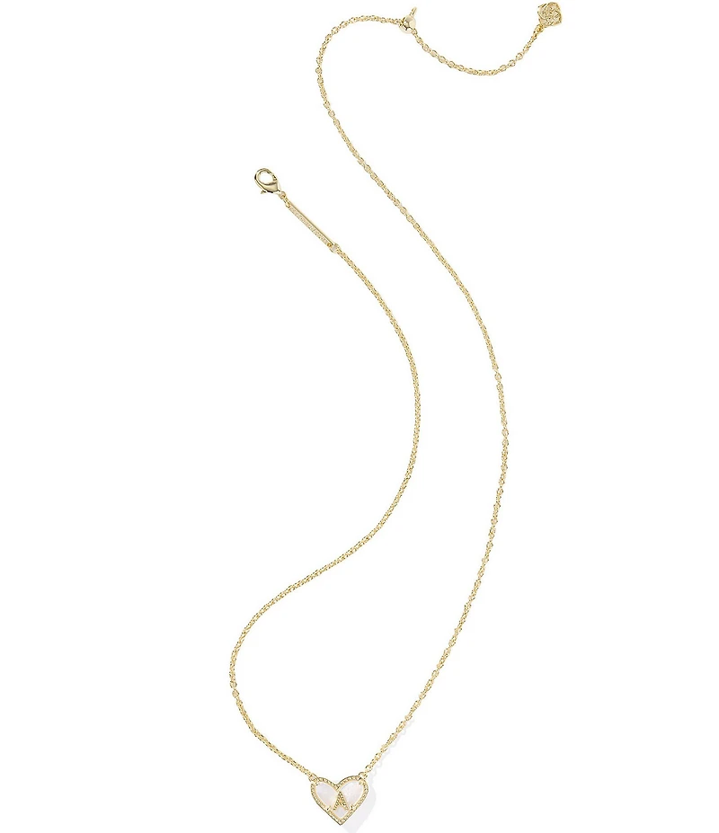 Kendra Scott Heart Letter Gold Short Pendant Necklace