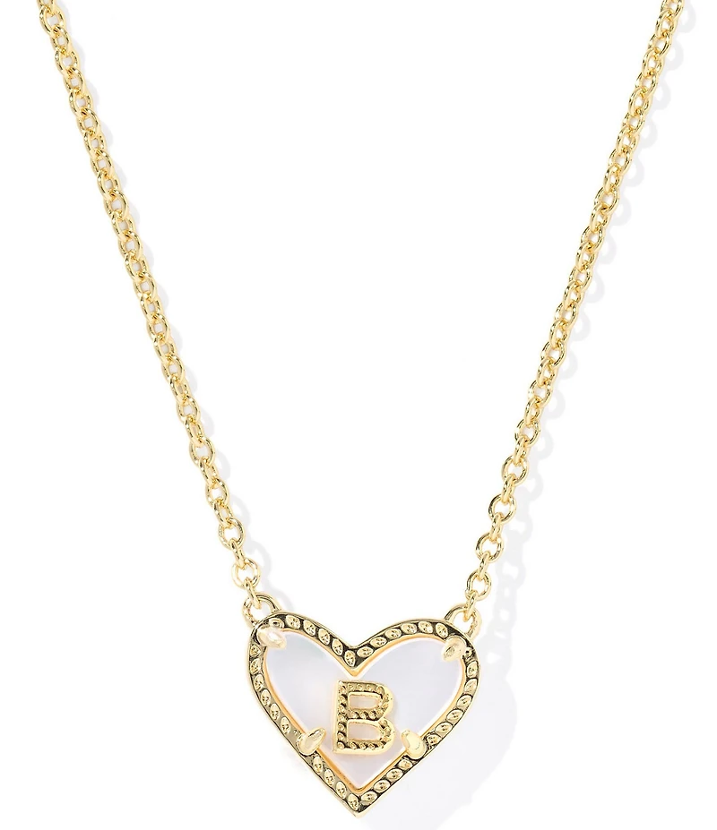 Kendra Scott Heart Letter Gold Short Pendant Necklace