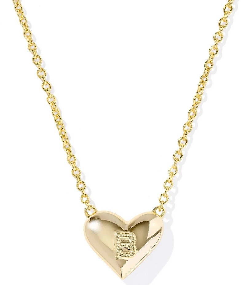 Kendra Scott Heart Letter Gold Short Pendant Necklace