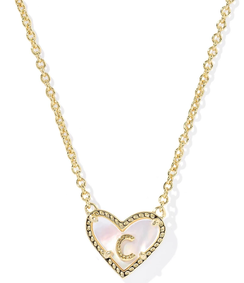 Kendra Scott Heart Letter Gold Short Pendant Necklace