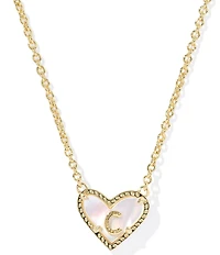 Kendra Scott Heart Letter Gold Short Pendant Necklace