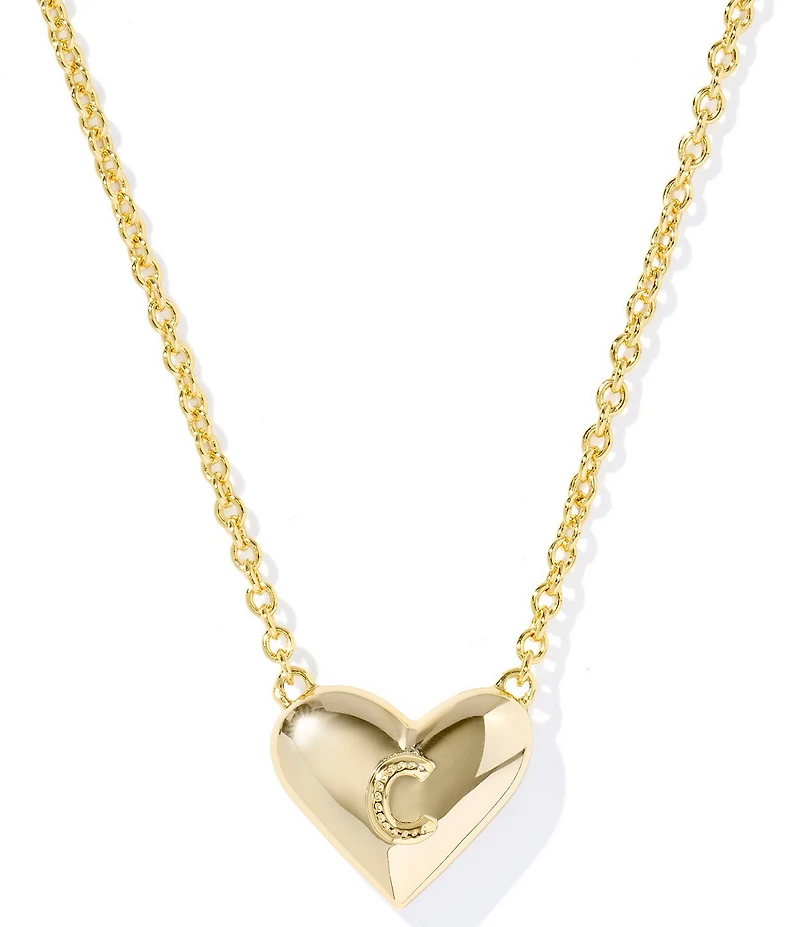 Kendra Scott Heart Letter Gold Short Pendant Necklace