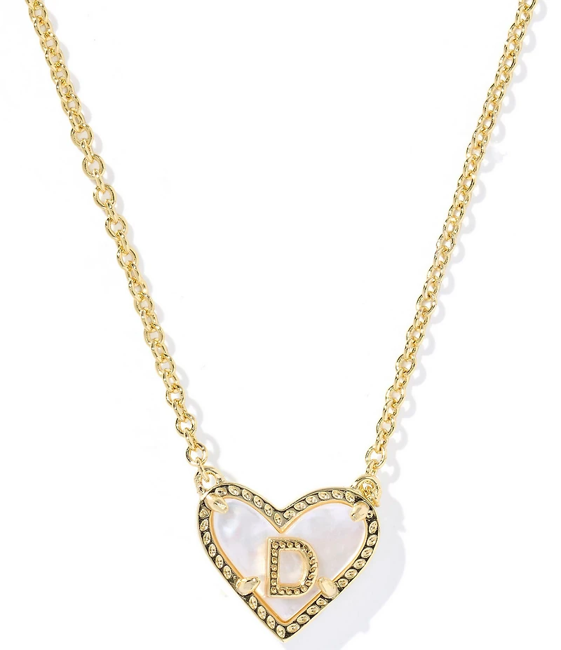 Kendra Scott Heart Letter Gold Short Pendant Necklace