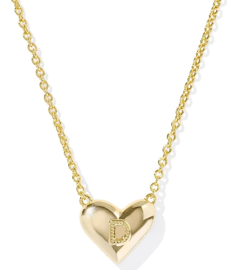 Kendra Scott Heart Letter Gold Short Pendant Necklace