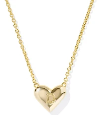 Kendra Scott Heart Letter Gold Short Pendant Necklace