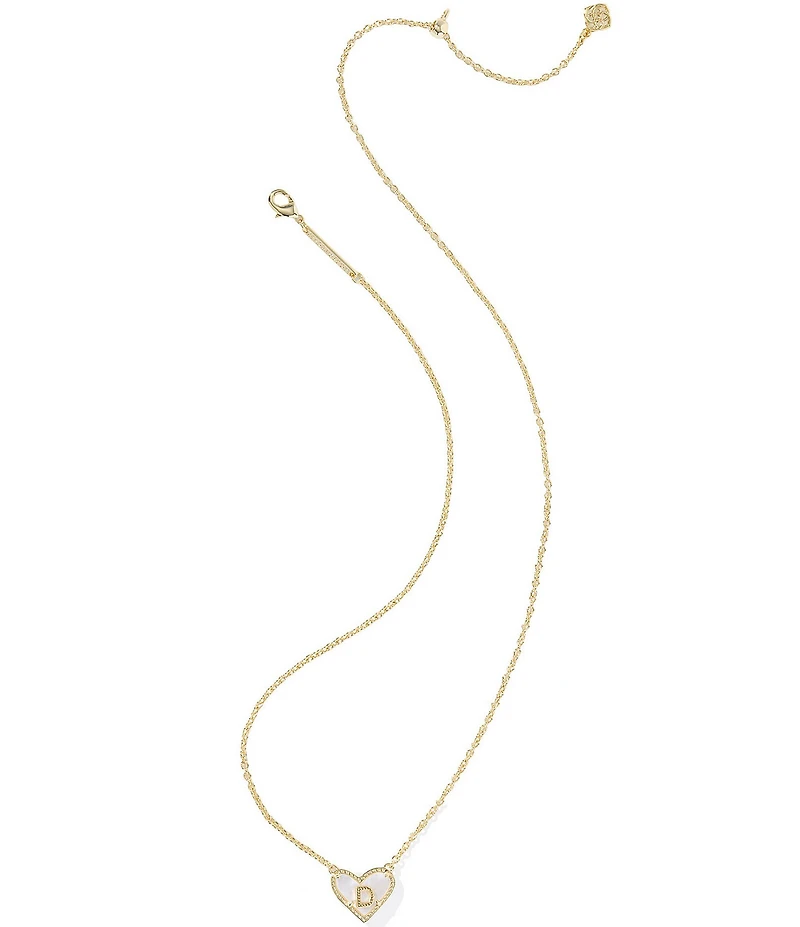 Kendra Scott Heart Letter Gold Short Pendant Necklace