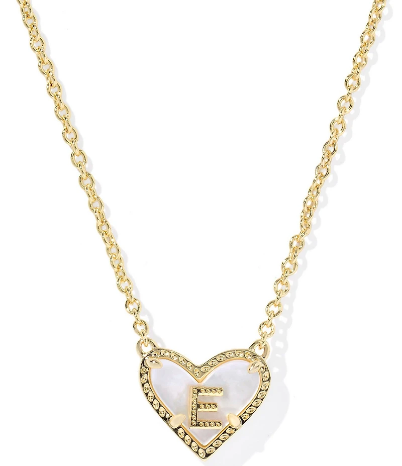 Kendra Scott Heart Letter Gold Short Pendant Necklace