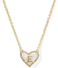 Kendra Scott Heart Letter Gold Short Pendant Necklace