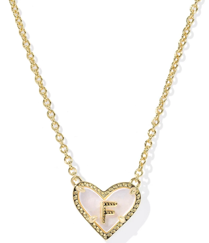 Kendra Scott Heart Letter Gold Short Pendant Necklace