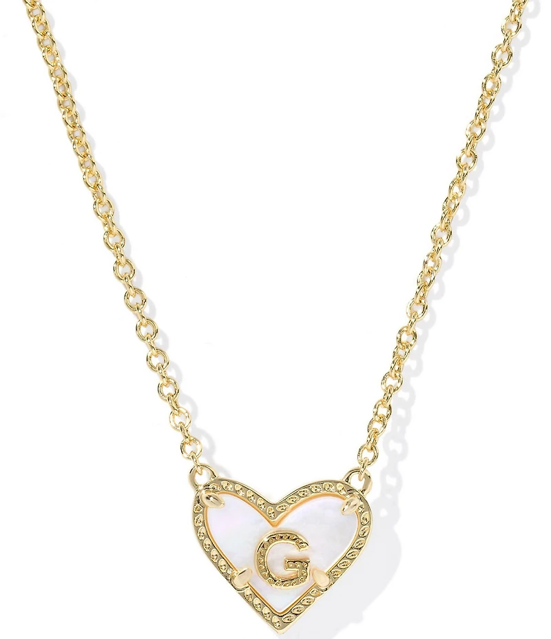 Kendra Scott Heart Letter Gold Short Pendant Necklace