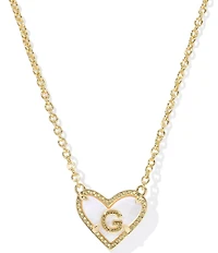 Kendra Scott Heart Letter Gold Short Pendant Necklace