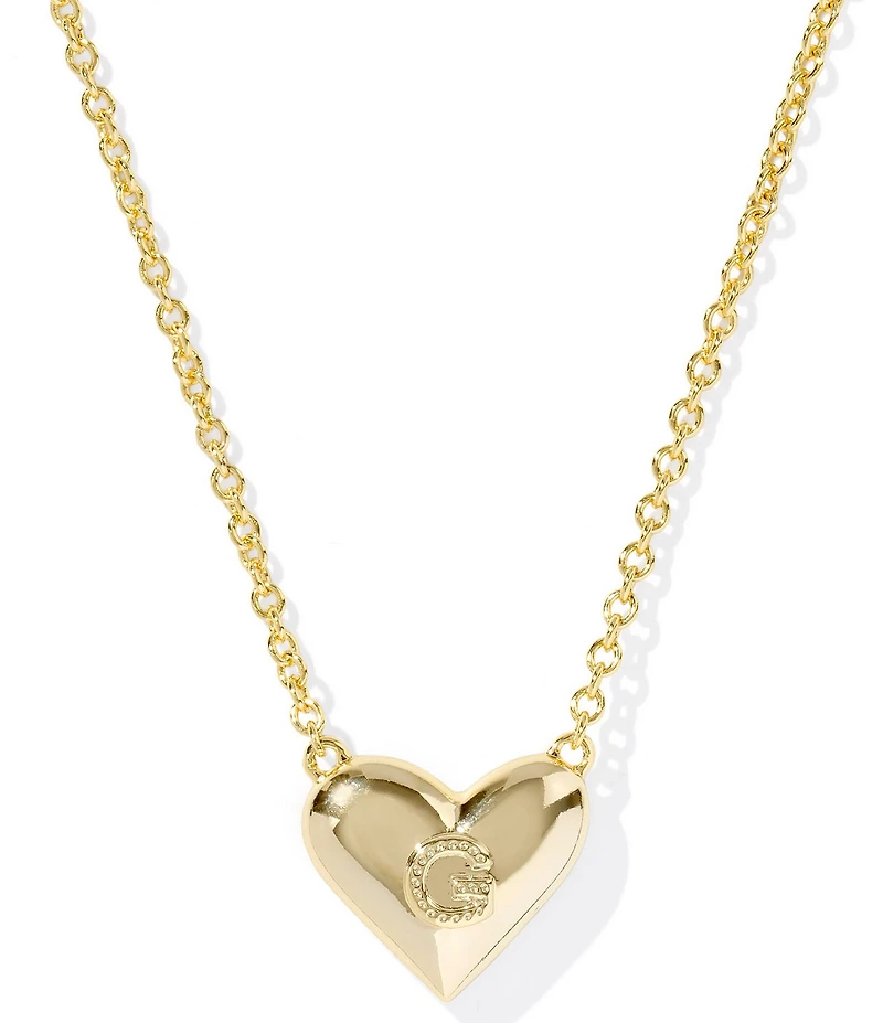 Kendra Scott Heart Letter Gold Short Pendant Necklace