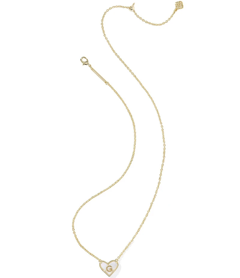 Kendra Scott Heart Letter Gold Short Pendant Necklace