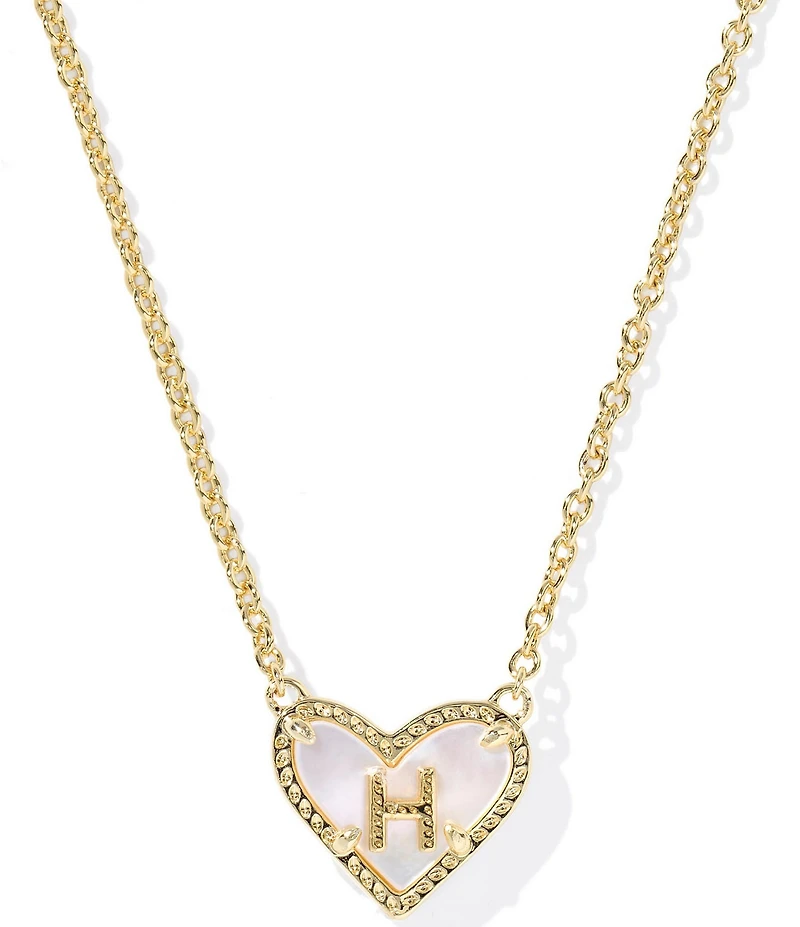 Kendra Scott Heart Letter Gold Short Pendant Necklace