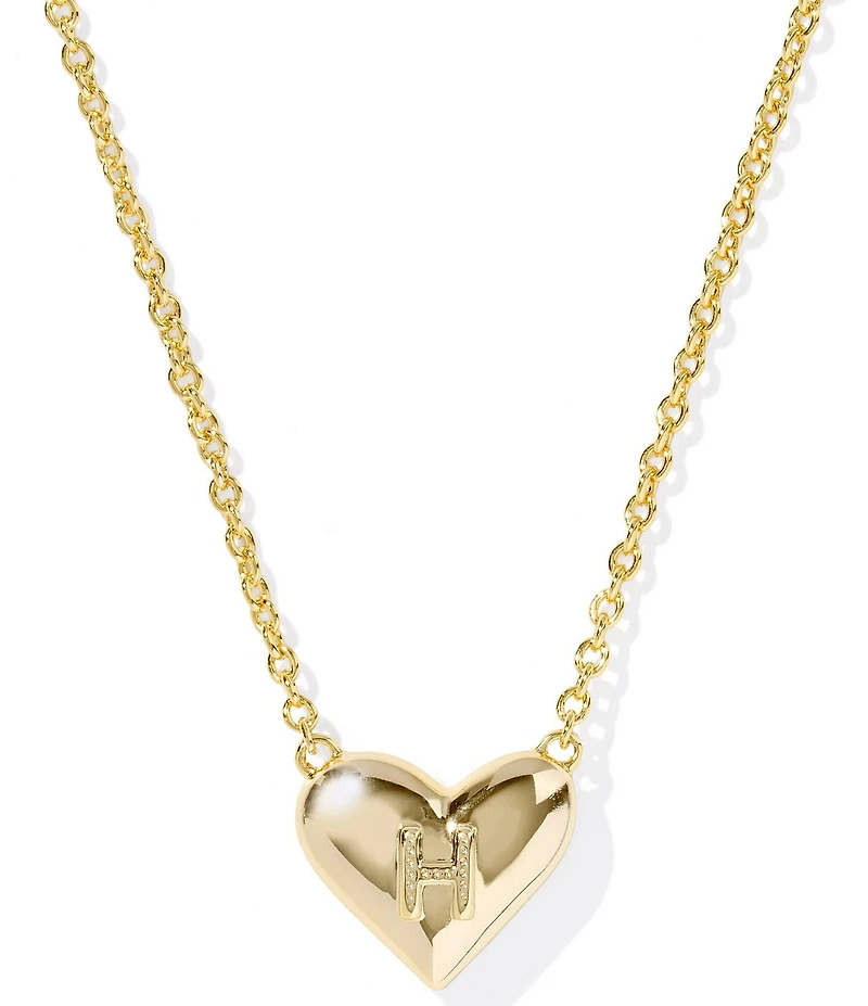 Kendra Scott Heart Letter Gold Short Pendant Necklace