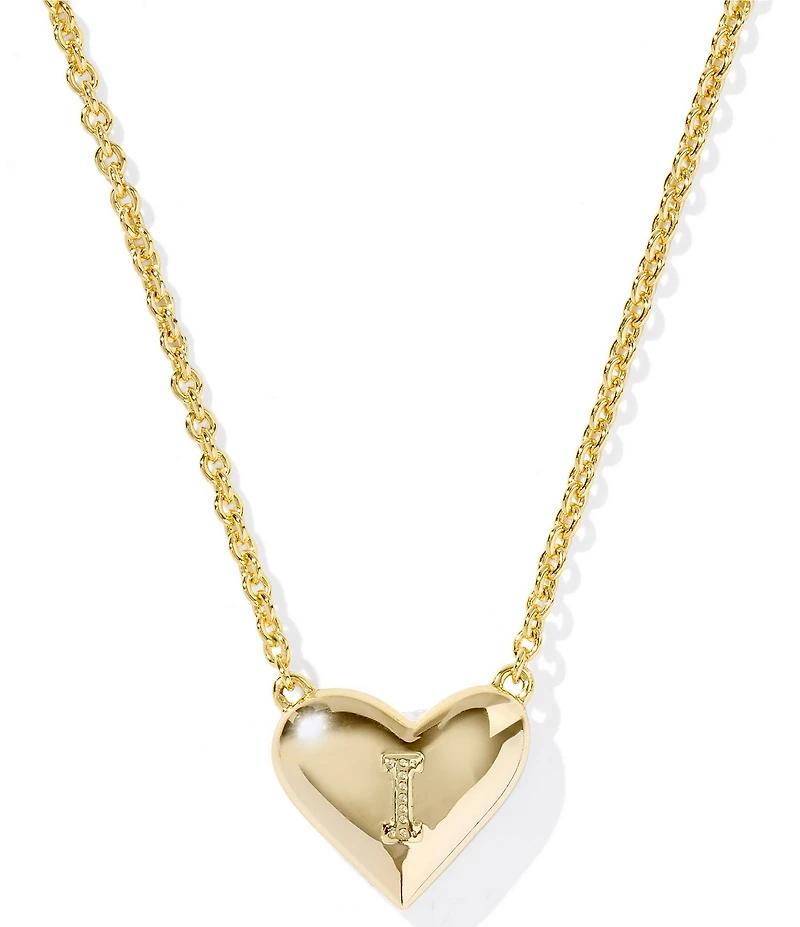 Kendra Scott Heart Letter Gold Short Pendant Necklace