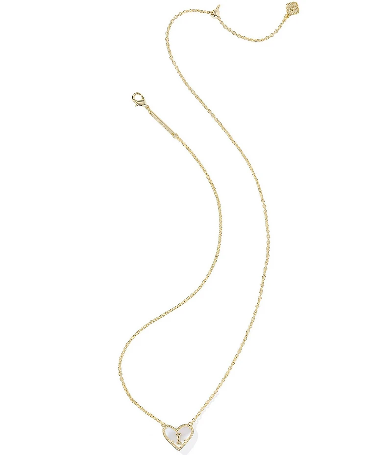 Kendra Scott Heart Letter Gold Short Pendant Necklace