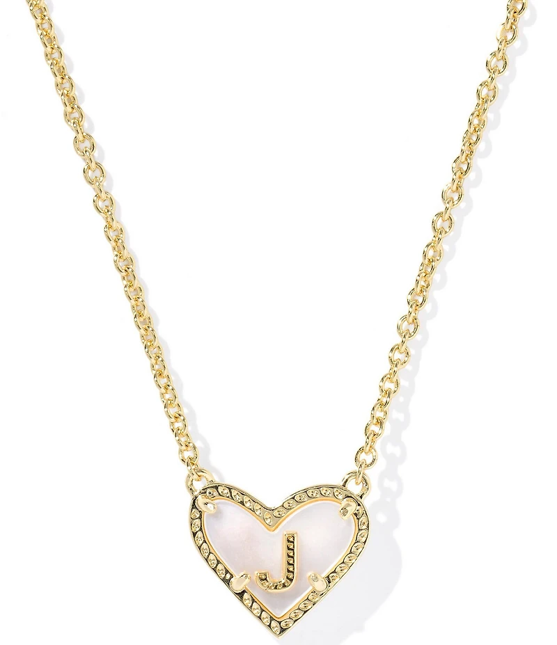 Kendra Scott Heart Letter Gold Short Pendant Necklace