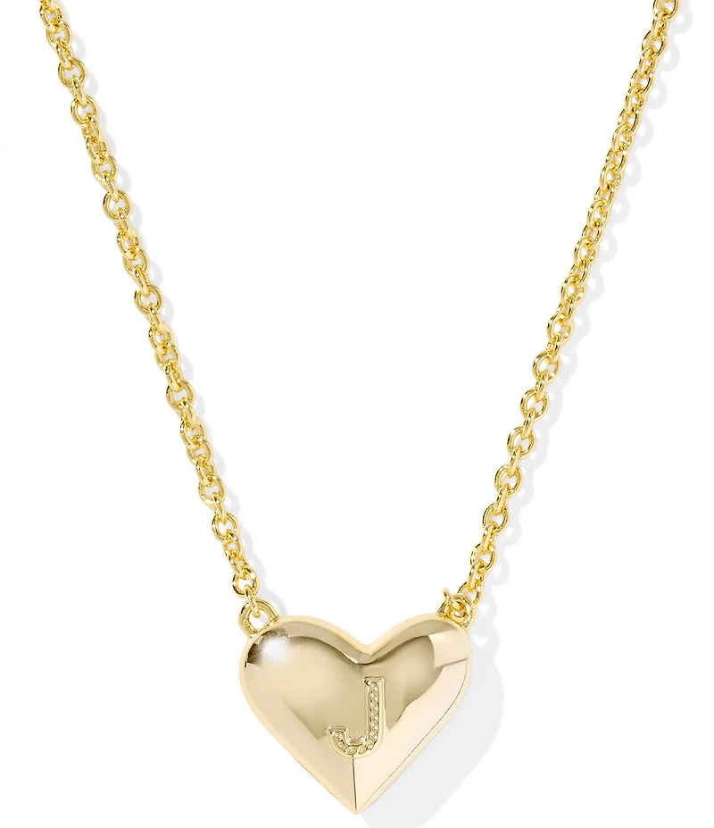 Kendra Scott Heart Letter Gold Short Pendant Necklace
