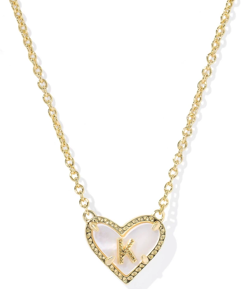 Kendra Scott Heart Letter Gold Short Pendant Necklace
