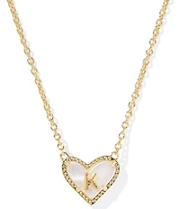 Kendra Scott Heart Letter Gold Short Pendant Necklace