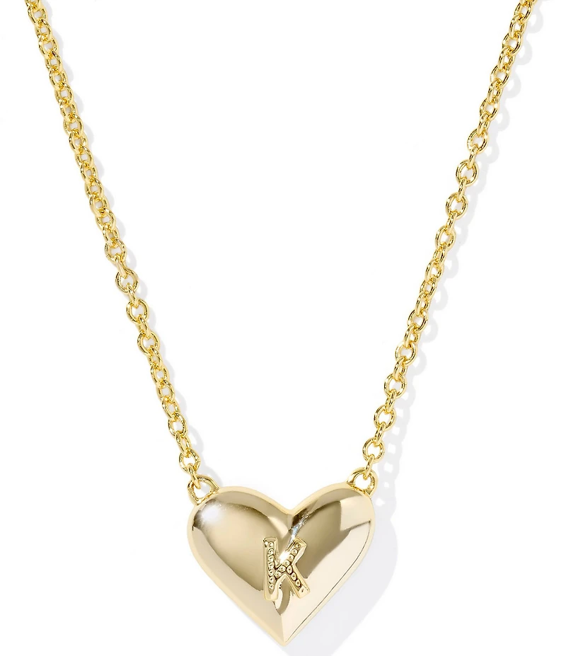 Kendra Scott Heart Letter Gold Short Pendant Necklace