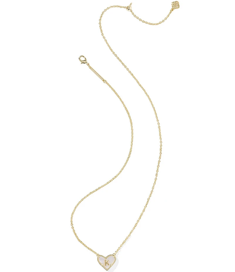 Kendra Scott Heart Letter Gold Short Pendant Necklace
