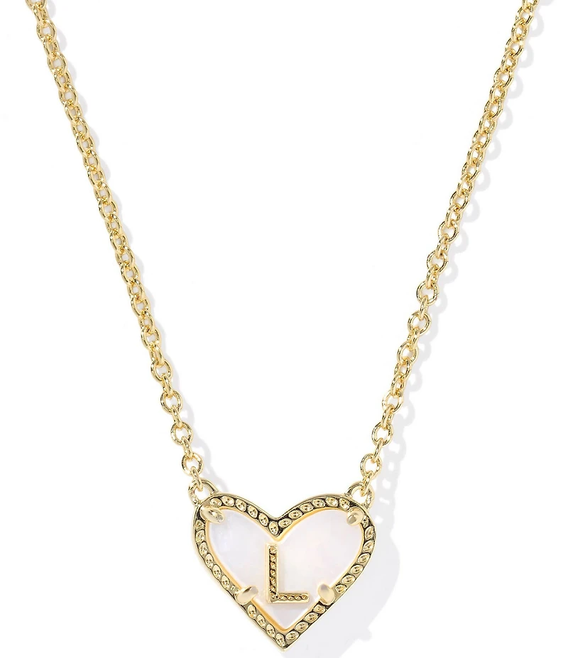 Kendra Scott Heart Letter Gold Short Pendant Necklace