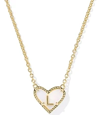 Kendra Scott Heart Letter Gold Short Pendant Necklace