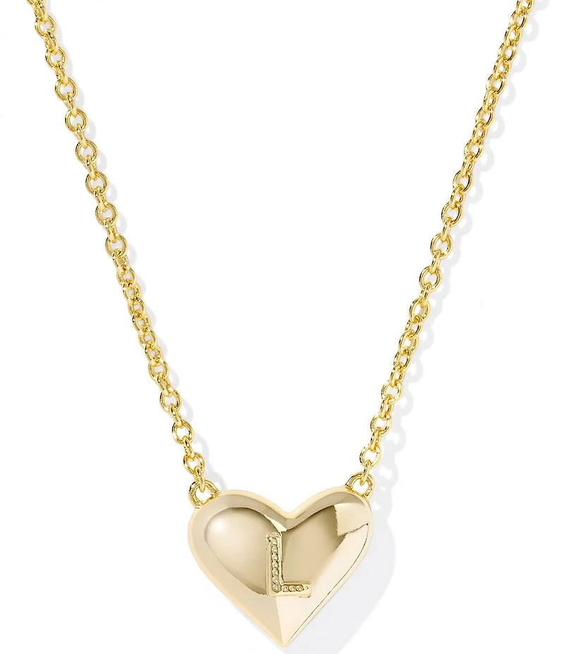 Kendra Scott Heart Letter Gold Short Pendant Necklace