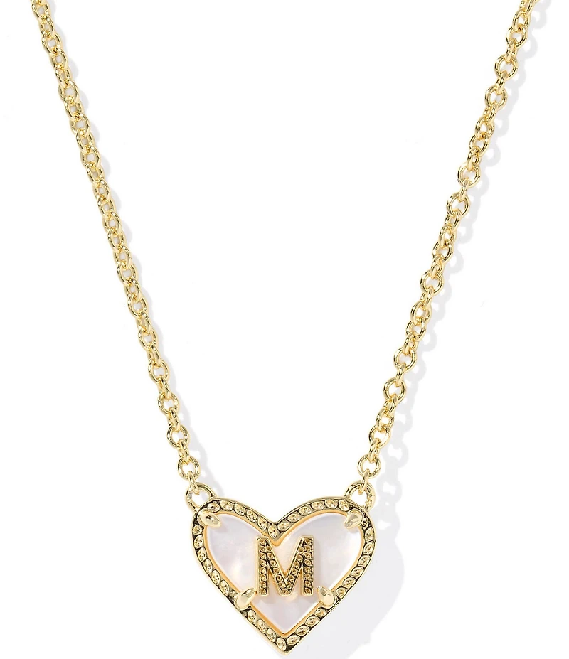 Kendra Scott Heart Letter Gold Short Pendant Necklace