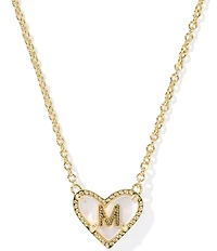 Kendra Scott Heart Letter Gold Short Pendant Necklace