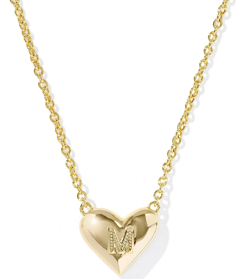 Kendra Scott Heart Letter Gold Short Pendant Necklace