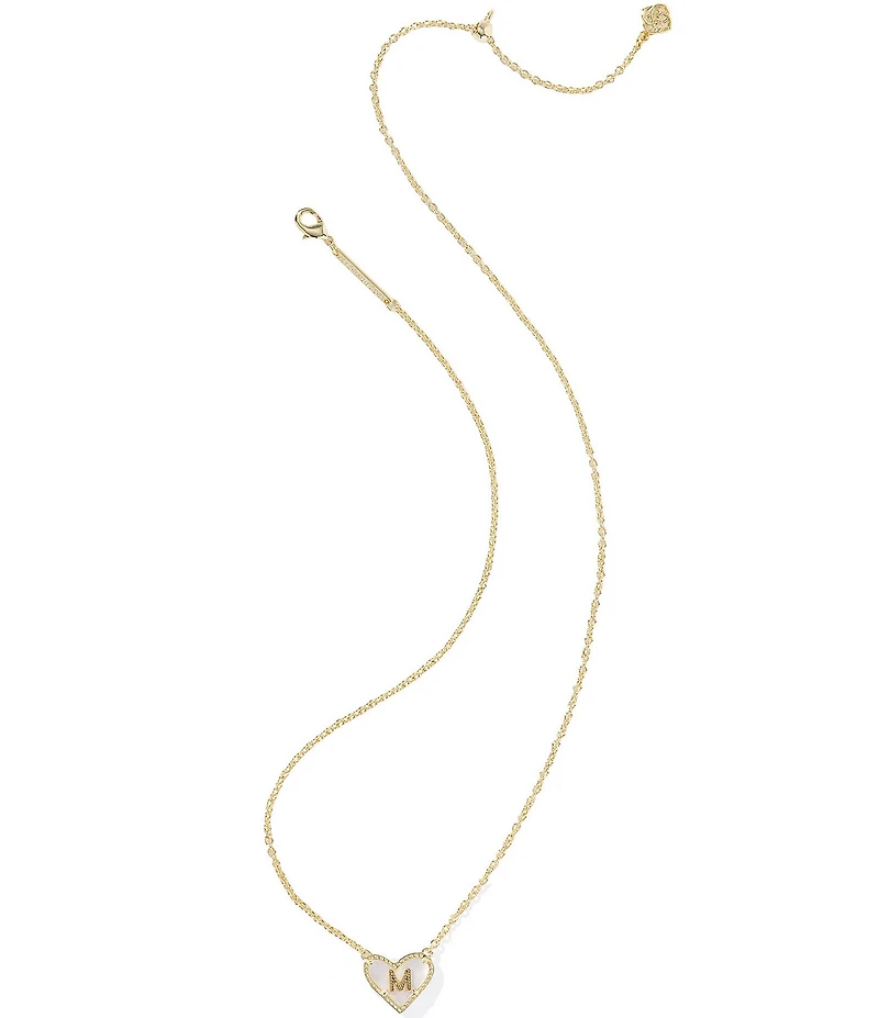 Kendra Scott Heart Letter Gold Short Pendant Necklace